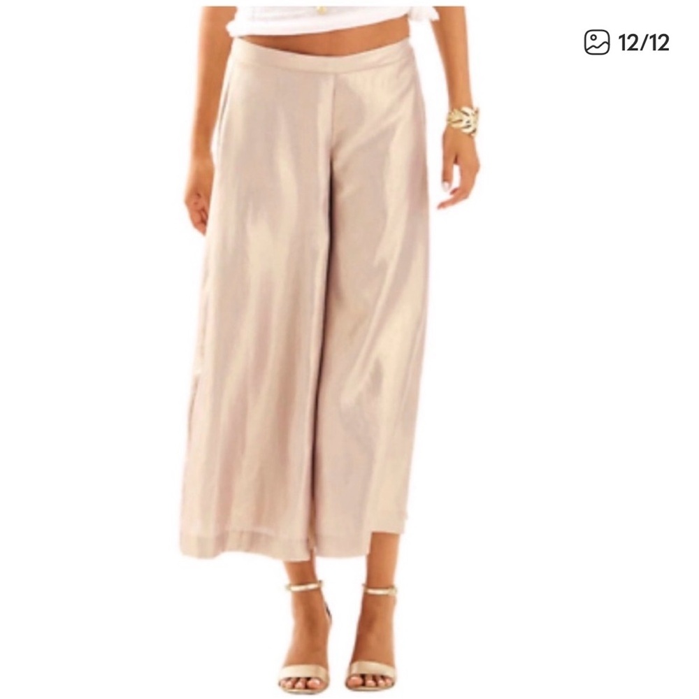 Lilly Pulitzer Margo Cropped Pants gold metallic - Picture 2 of 6